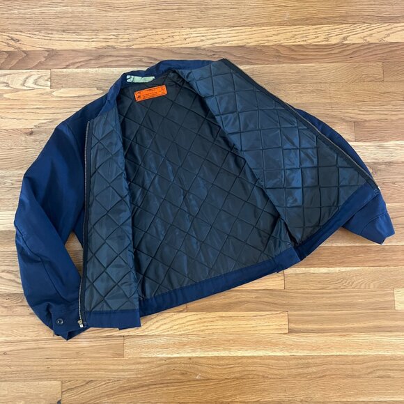 Vintage Durable Press Navy Blue USA MADE Lined Workwear Jacket - Men's Large - Picture 3 of 5